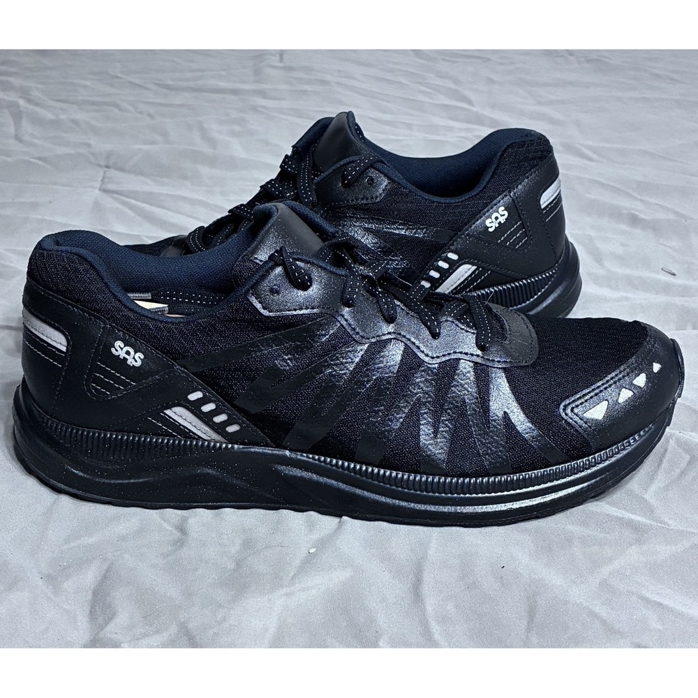 SAS Pursuit Mens 10 D Black Walking Shoes Sneakers SPE1C1-21-D-1458 Vibram Mesh